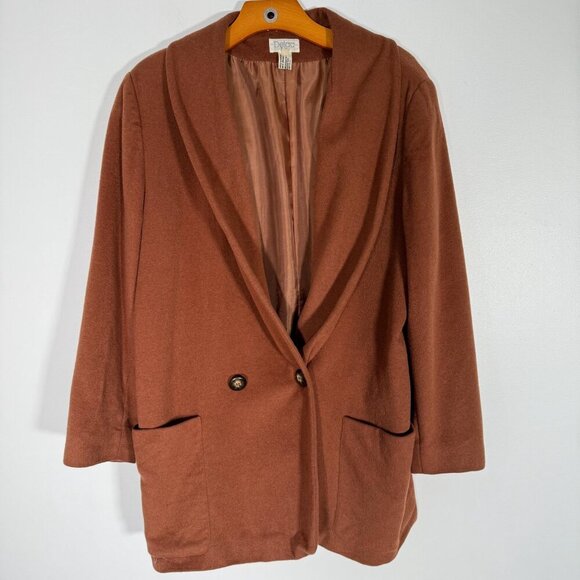 Vintage Dejac Saks-Jandel Wool Angora Cashmere Blazer Coal Old Money Luxury L - Picture 2 of 10